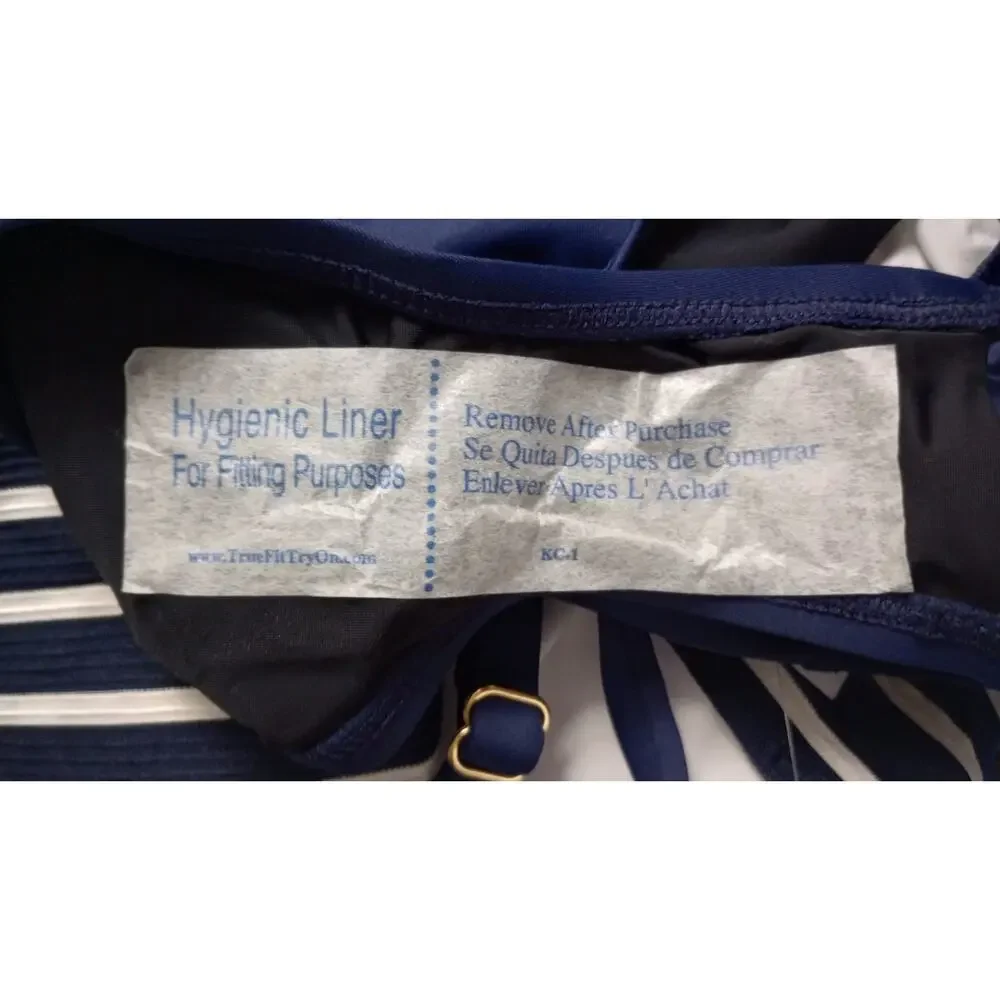 LA Blanca 1 piece Navy & White Tummy Control Swimsuit 16W